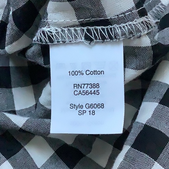 J. Crew Factory Check Tie Hem Button Down Shirt 💗 Black & White - Picture 13 of 13